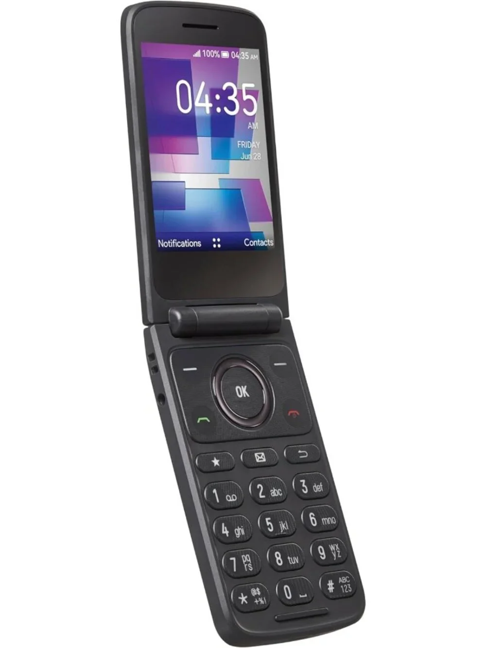Unlocked Flip Phone with 16GB, 5MP Camera, SIM Card Included, Stone Gray